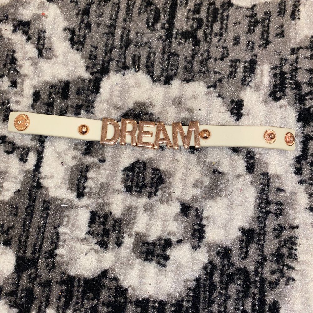 BCBG White and Rose Gold Affirmation Bracelet